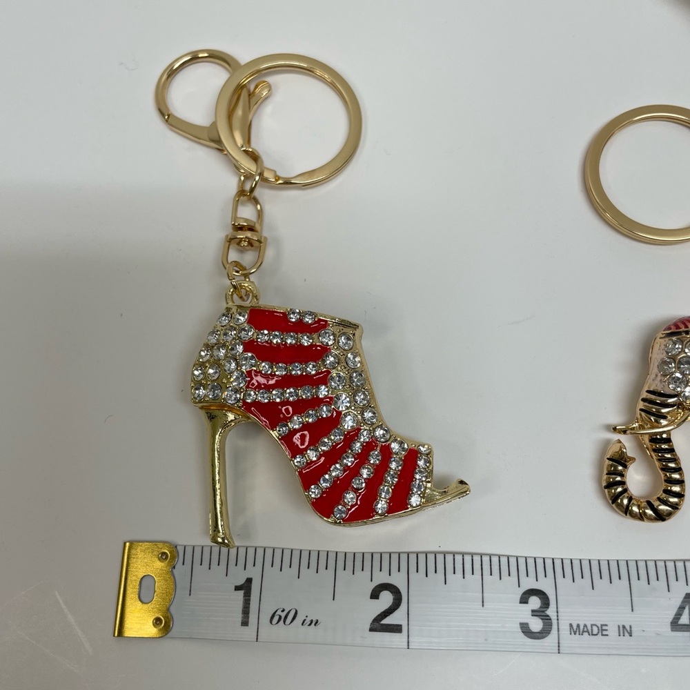 Red and Gold High Heel Bag Charm